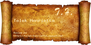 Telek Henrietta névjegykártya